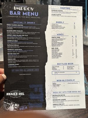 Menu photo 8 Fort Lauderdale Improv Dania Beach, FL Menu photo 8 Fort Lauderdale Improv Dania Beach, FL