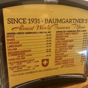 Baumgartner's Cheese Store & Tavern - Menu - Cheese Shops Near Me - Monroe, Wisconsin Baumgartner's Cheese Store & Tavern - Menu - Cheese Shops Near Me - Monroe, Wisconsin