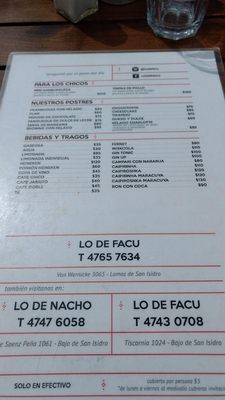 Menu photo 1 Lo de Facu San Isidro, B Menu photo 1 Lo de Facu San Isidro, B