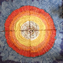 Sun Burst collage with hand made paper