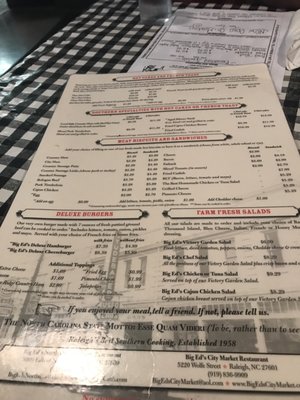 Menu photo 8 Big Ed's North Restaurant Raleigh, NC