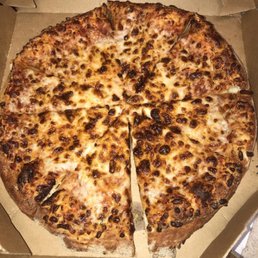 Burnt Cheese Pizza that was delivered to me