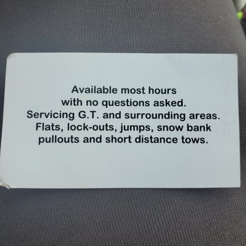Affordable Roadside Assistance - Back side of Ray's business card - Roadside Assistance Near Me Affordable Roadside Assistance - Back side of Ray's business card - Roadside Assistance Near Me