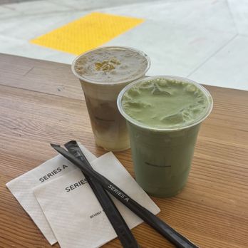 Series A Coffee - Corn latte, cream top matcha latte - Coffee & Tea Near Me - Beverly Hills, California