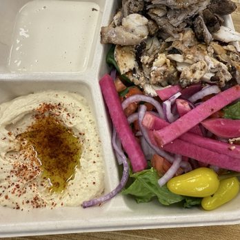 Zankou Chicken - Chicken tarna with hummus, tahini and salad - Mediterranean Near Me - Anaheim, California Zankou Chicken - Chicken tarna with hummus, tahini and salad - Mediterranean Near Me - Anaheim, California