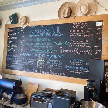 Jabali - a blackboard with a menu on it - Coffee & Tea Near Me - Baltimore, Maryland
