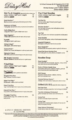 Menu photo 7 Daisy Mint Pasadena, CA