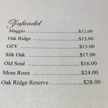 Oak Ridge Winery - Oak Ridge menu - Wineries Near Me - Lodi, California Oak Ridge Winery - Oak Ridge menu - Wineries Near Me - Lodi, California
