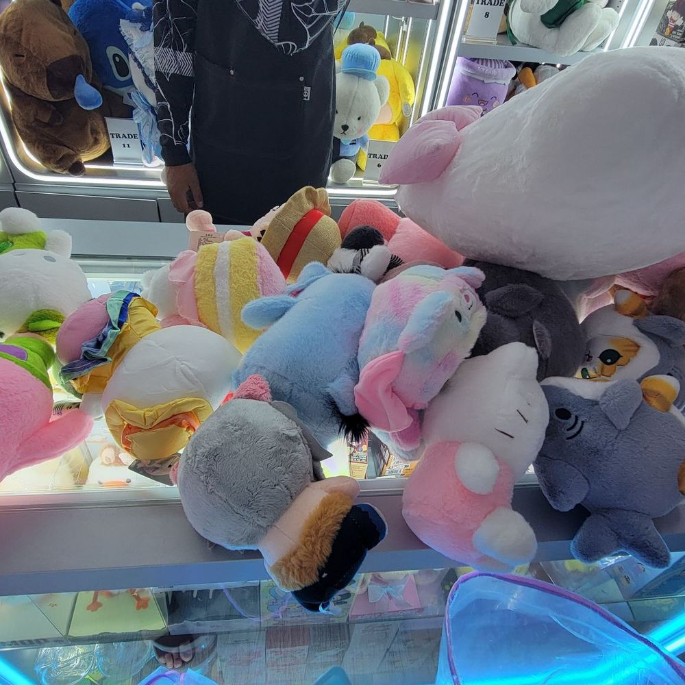 Haul of plushies I won using $100 worth of tokens (excluding the big trade-in plushie that's on top). Haul of plushies I won using $100 worth of tokens (excluding the big trade-in plushie that's on top).