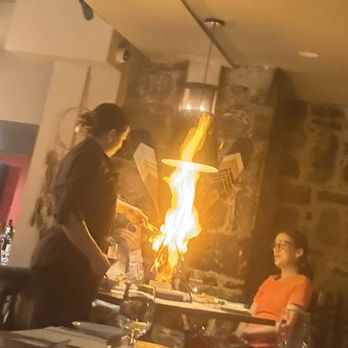 Sagamité - Flaming tenderloins - Canadian (New) Near Me - Quebec City, Quebec Sagamité - Flaming tenderloins - Canadian (New) Near Me - Quebec City, Quebec