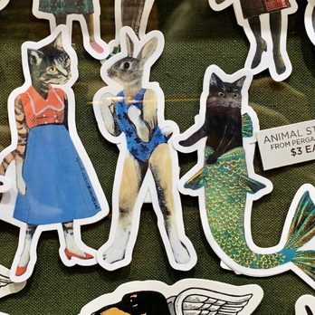 Bear and Bird Boutique + Gallery - Bear and Bird Gallery | Grand Opening / Ribbon Cutting -- crushing on these totes adorbs animal fashionista stickers!! - Art Galleries Near Me - Schenectady, New York