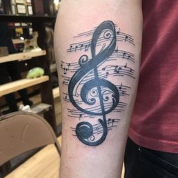 Treble clef tattoo I got from Carrie a week ago!
