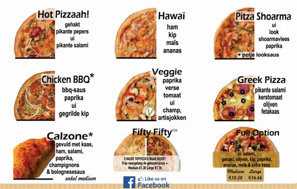Menu photo 1 Pizza Phone Merksem Antwerp, VAN