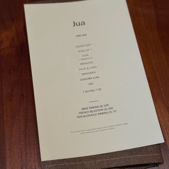JUA - April 2025 menu - Korean Near Me - New York, New York JUA - April 2025 menu - Korean Near Me - New York, New York