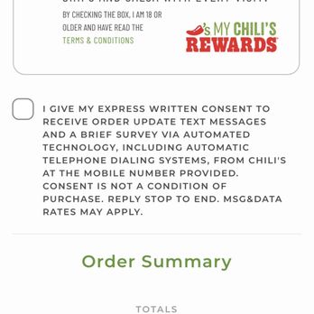 Chili's - Consent to advertising junk Mail - Tex-Mex Near Me - Chula Vista, California Chili's - Consent to advertising junk Mail - Tex-Mex Near Me - Chula Vista, California