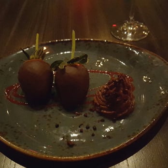 Vida - Long stem chocolate covered strawberries with chocolate mousse topped with chocolate nibs. - New American Near Me - Indianapolis, Indiana Vida - Long stem chocolate covered strawberries with chocolate mousse topped with chocolate nibs. - New American Near Me - Indianapolis, Indiana