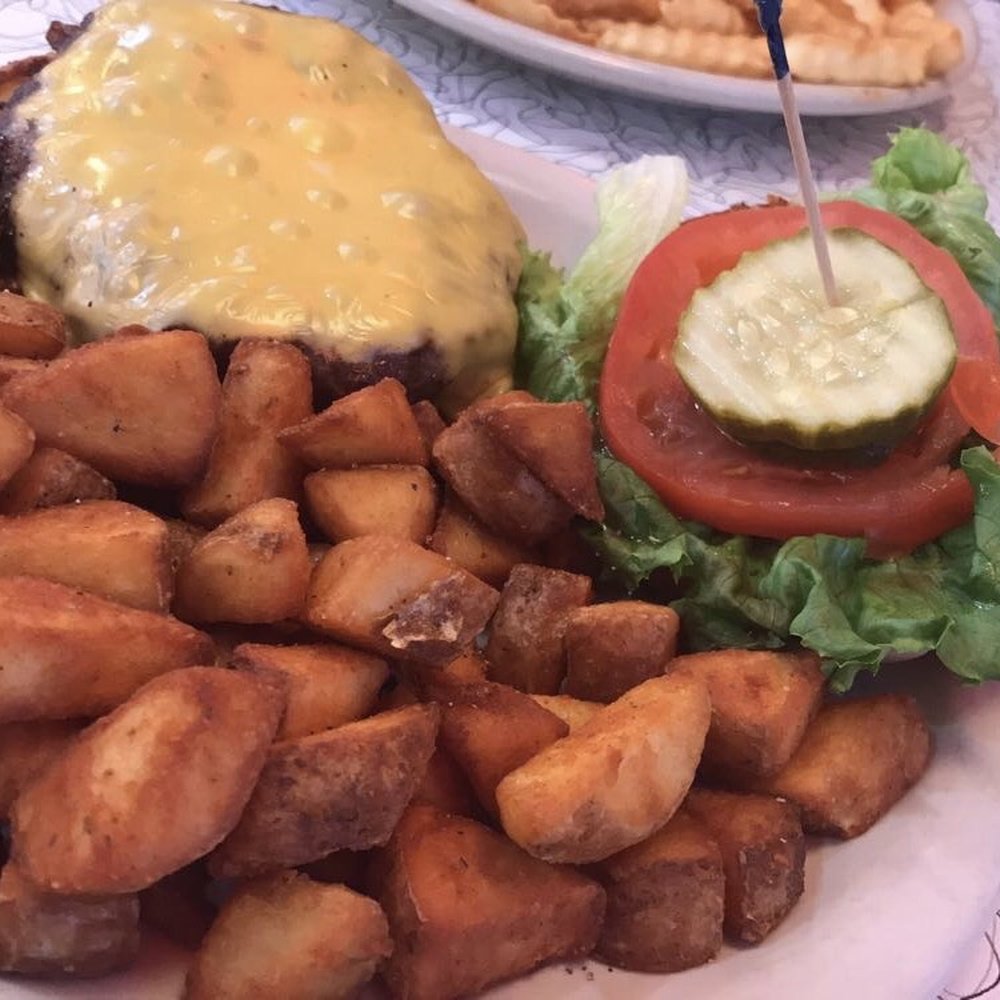 Park Diner - '56 Studebaker Burger- $7.69 for burger & potato bites or fries (they add 20 cents for cheese) - Diners Near Me - Waite Park, Minnesota Park Diner - '56 Studebaker Burger- $7.69 for burger & potato bites or fries (they add 20 cents for cheese) - Diners Near Me - Waite Park, Minnesota