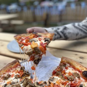 Larrabee Lager - Spicy sausage pizza. Pretty decent cheese pull as well ($18) - Salad Near Me - Bellingham, Washington Larrabee Lager - Spicy sausage pizza. Pretty decent cheese pull as well ($18) - Salad Near Me - Bellingham, Washington