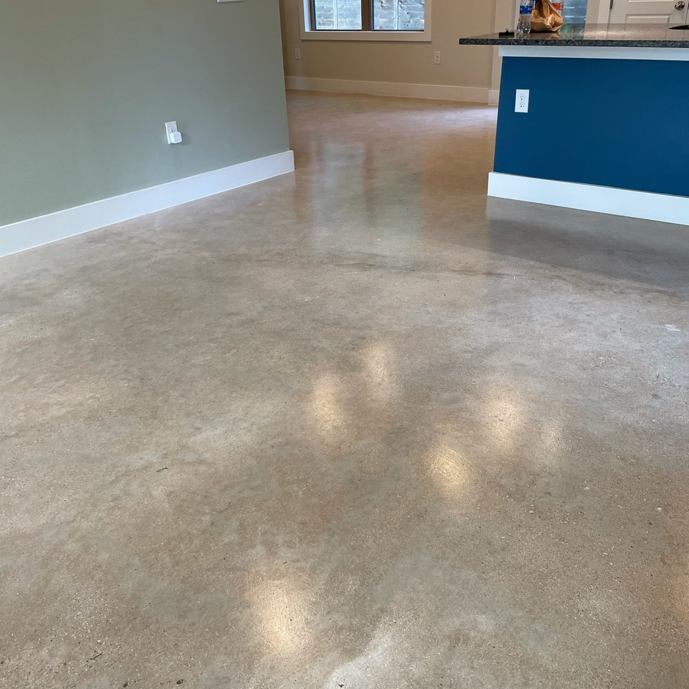 a clean concrete floor