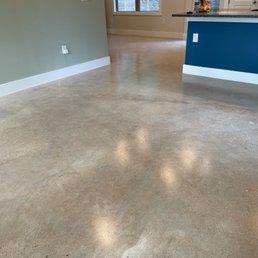 a clean concrete floor