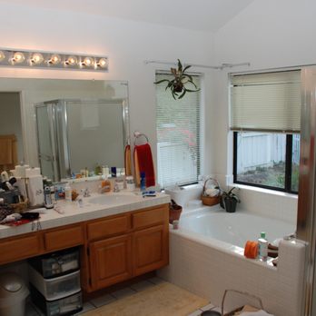 Dreamworks Remodeling - Glass tile inlay bathroom before - General Contractors Near Me - Orange, California Dreamworks Remodeling - Glass tile inlay bathroom before - General Contractors Near Me - Orange, California