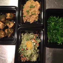 CP Inspired - The Drop Off...Herbed Swordfish Cubes with Brown Rice Risotto with Peas, Sautéed Spinach, Fresh Fennel Salad