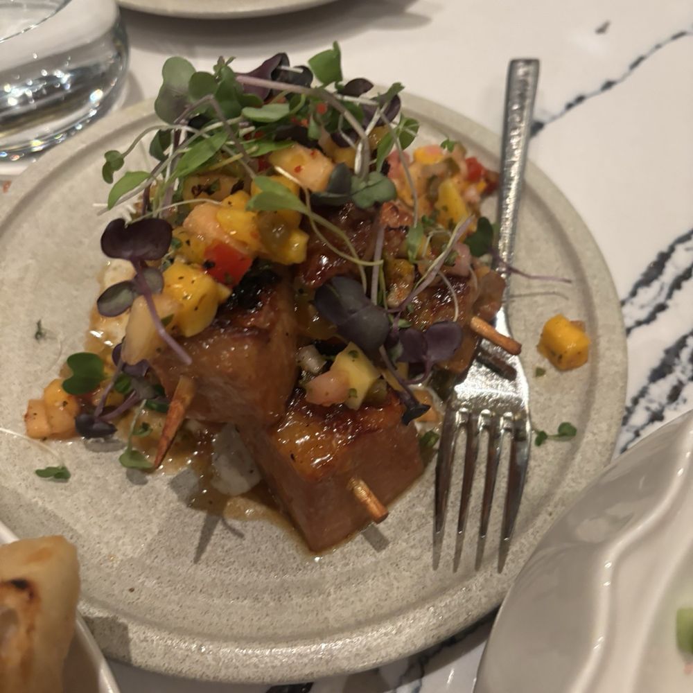 Palm Palm - Seafood skewers - salmon, tuna, & swordfish charred pineapple jalapeno aioli, teriyaki glaze - Bars Near Me - Pittsburgh, Pennsylvania Palm Palm - Seafood skewers - salmon, tuna, & swordfish charred pineapple jalapeno aioli, teriyaki glaze - Bars Near Me - Pittsburgh, Pennsylvania