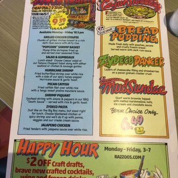 Razzoo's Cajun Cafe - Menu - Cajun/Creole Near Me - Lubbock, Texas