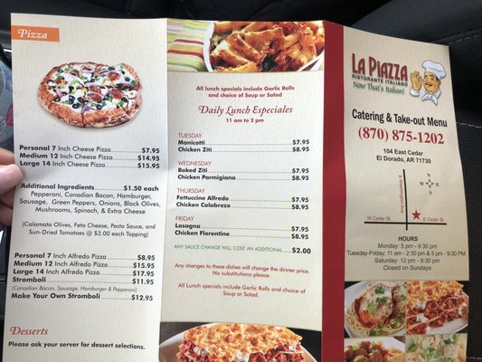 Menu photo 3 La Piazza Italian Restaurant El Dorado, AR