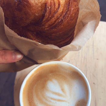 Urban Backyard - Latte and Plain Croissant - Coffee & Tea Near Me - New York, New York Urban Backyard - Latte and Plain Croissant - Coffee & Tea Near Me - New York, New York