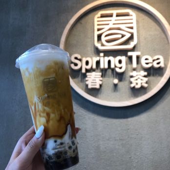 Spring Tea - Tiger Latte with Boba - Bubble Tea Near Me - Orlando, Florida