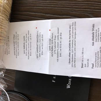 Frisby Cellars - I purchased water wafers to accompany our tasting. Disposable lists with vines that are available for tasting. - Wine Tasting Room Near Me - Dana Point, California Frisby Cellars - I purchased water wafers to accompany our tasting. Disposable lists with vines that are available for tasting. - Wine Tasting Room Near Me - Dana Point, California