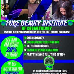 Pure Beauty Institute of Cosmetology - New Classes Forming For Fall Semester. Call today and ask about our Scholarship Program.
Instagram@pbicosmetology