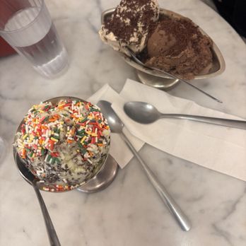 Aglamesis Bros - Mint chocolate chip with rainbow sprinkles, a double dish of butter pecan and Dutch holland chocolate - Ice Cream & Frozen Yogurt Near Me - Cincinnati, Ohio Aglamesis Bros - Mint chocolate chip with rainbow sprinkles, a double dish of butter pecan and Dutch holland chocolate - Ice Cream & Frozen Yogurt Near Me - Cincinnati, Ohio