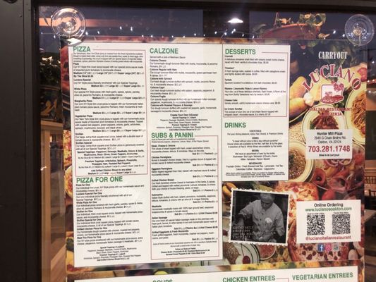 Menu photo 2 Luciano Italian Restaurant Oakton, VA Menu photo 2 Luciano Italian Restaurant Oakton, VA