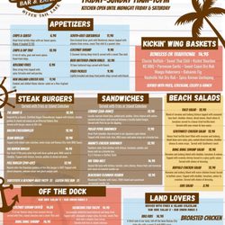 Beach Bums Bar & Eatery - 2023 Summer Food Menu