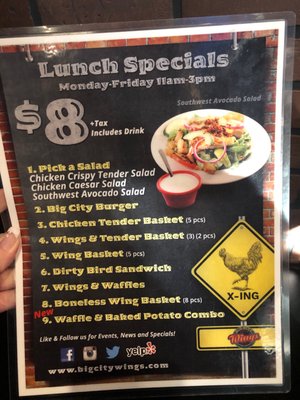 Menu photo 4 Big City Wings Spring, TX