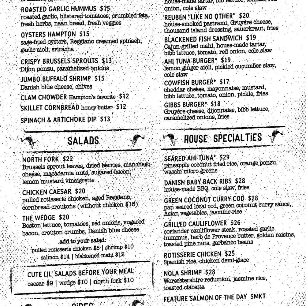 Cowfish - Lunch menu - New American Near Me - Hampton Bays, New York