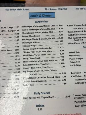 Menu photo 4 Claudine's Restaurant Rich Square, NC
