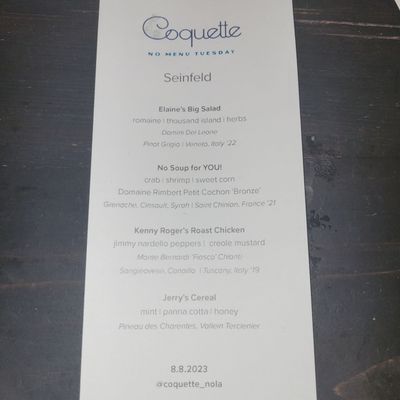 Menu photo 5 Coquette New Orleans, LA