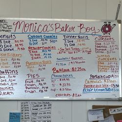 Monica's Baker Boy - Monica's menu