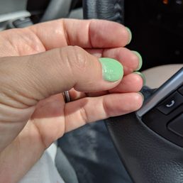 check out how the polish dips in my thumb nail, and how THICK all those nails are!
