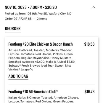 Subway - The list of toppings. - Sandwiches Near Me - Watford City, North Dakota Subway - The list of toppings. - Sandwiches Near Me - Watford City, North Dakota