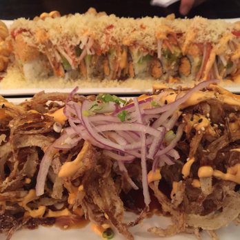Tokyo Garden - Top: Crazy Roll Bottom: Lady in Red roll - Sushi Bars Near Me - Downey, California Tokyo Garden - Top: Crazy Roll Bottom: Lady in Red roll - Sushi Bars Near Me - Downey, California