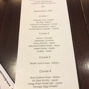 Photo of Shiro's - Seattle, WA, United States. Menu as of 9/2/21