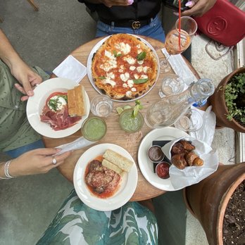 Gran Torino - Spicy Cucumber Margarita, Margherita Pizza (12"), potatoes, eggplant parm - Cafes Near Me - New York, New York Gran Torino - Spicy Cucumber Margarita, Margherita Pizza (12"), potatoes, eggplant parm - Cafes Near Me - New York, New York