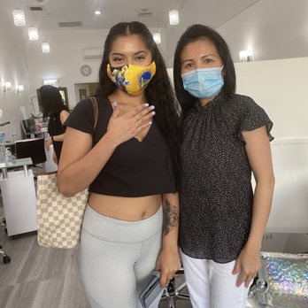 Dominic Nail Spa - Happy with her gel mani - Nail Salons Near Me - Manhattan Beach, California