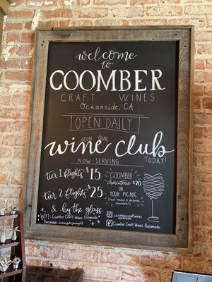 Menu photo 8 Coomber Craft Wines Oceanside, CA