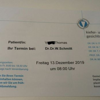 Dr. B. Biermann - Mein vereinbarter Termin zur Operation / My agreed date for the operation - Dentists Near Me - Dusseldorf, NW