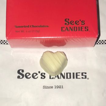 See's Candies - What I bought and got the strawberry truffle free to try - Chocolatiers & Shops Near Me - Rialto, California